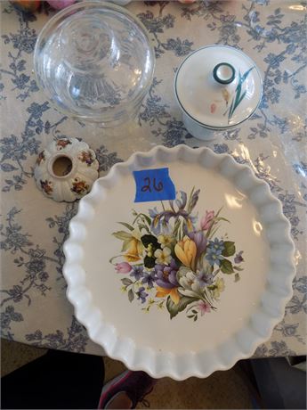 Decorative Plate, Spode Stafford Flowers Baking Dish, Iris, Glass Containers