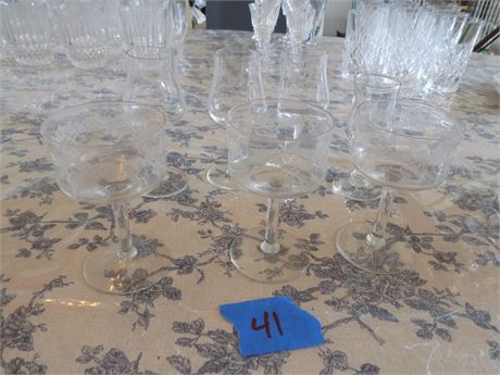 Vintage Pattern Stem Glasses