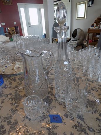 Heavy Glass Pitcher, Handle Mug, Liquor Decanter