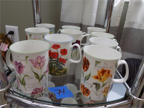Vintage Bone China Floral Mugs, Rose of England, Garden Design (9)