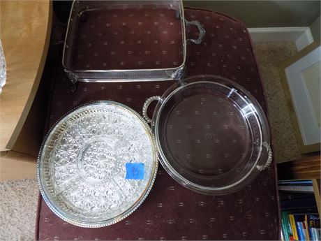 Vintage Serving Trays, Dishes, with Pyrex