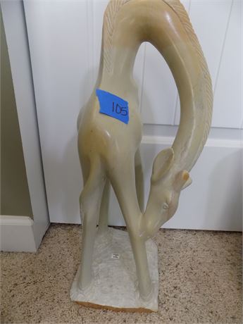 African Stone Giraffe Sculpture