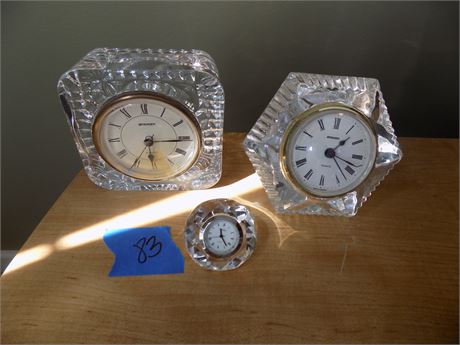 Vintage Staiger West Germany Crystal Clocks, Honey Crystal Clock