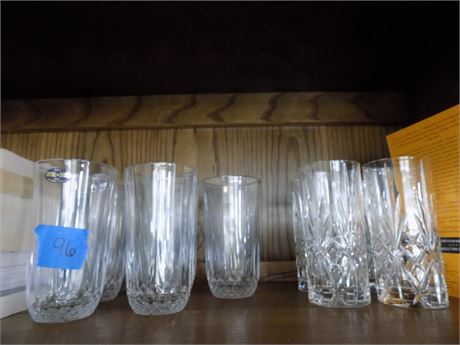 Crystal Glass Set (8) and (4) Cut Glasses