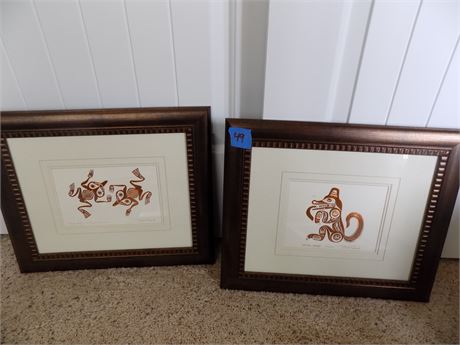 Copper Foil Bill Reid Art, Frog, Wolf