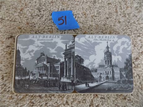 Alt-Berlin Coasters, Melamin-Quanlitat, Schuberth, Tamat-secie W Germany