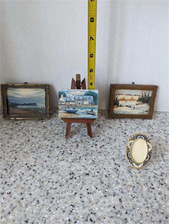 Miniature artwork with Easel 4.5”, story on back