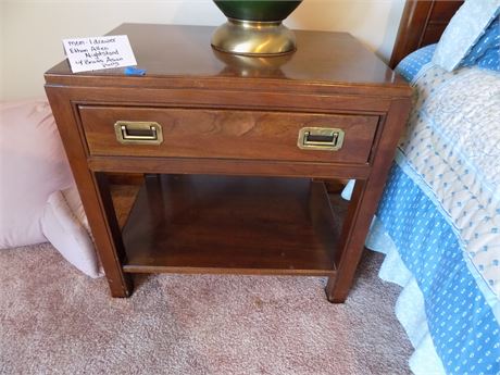 Mid-Century Ethan Allen Nightstand with Brass Pulls