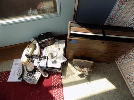 Misc. Electronic, VHS Tape Storage, Phones, VHS Rewinder