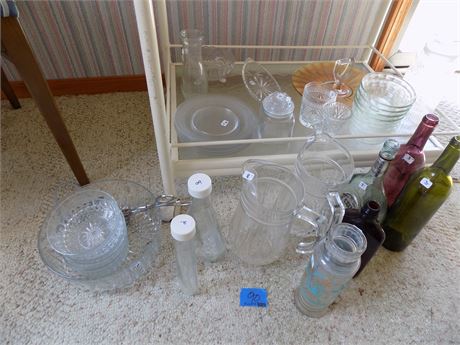 Glass and Crystal Bowls, Plates, Pitchers, Jars, etc