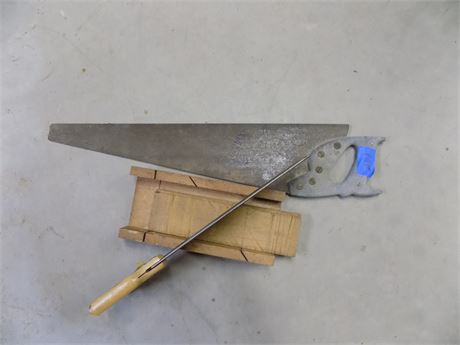 Master Mechanic Hand Saw and Blue Grass Rock Maple Mitre Box