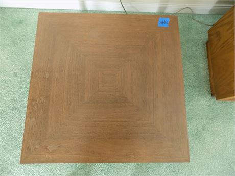 Vintage Mid-Century Low Stanley Side Table, Wood with Black Legs