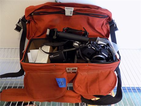 Olympus Camera, Bag, Equipment Lot