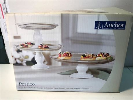 3pc. Anchor Hocking Tiered Platter Set