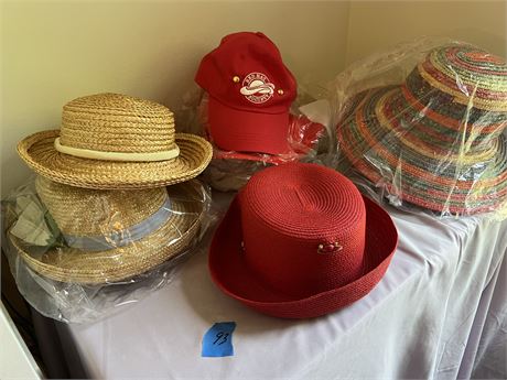 Vintage Hats including Red Hat Society.