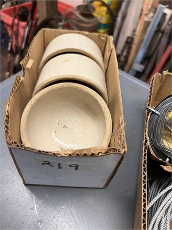Three piece ceramic pet bowls