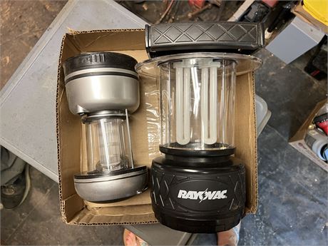 Two piece battery power lantern.