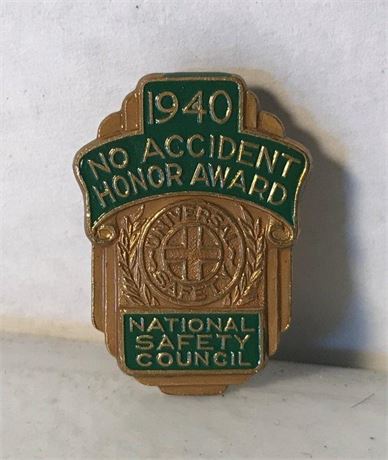 1940 National Safety Council Pin