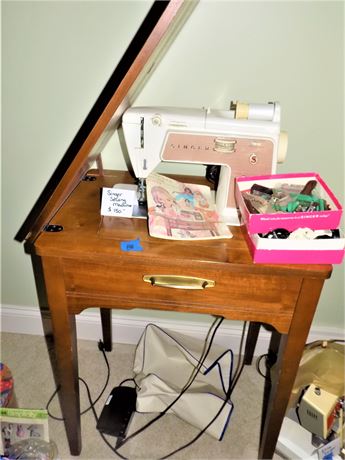 Singer Sewing Machine and Table