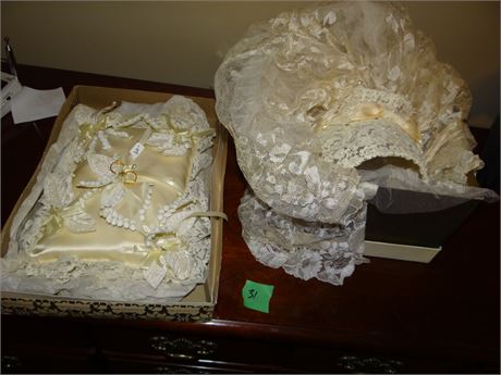 Vintage Wedding Vail and Pillow