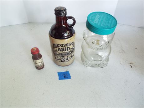 Vintage Collectibles, Skippy Bear Jar, Mississippi Mud, Indian Head