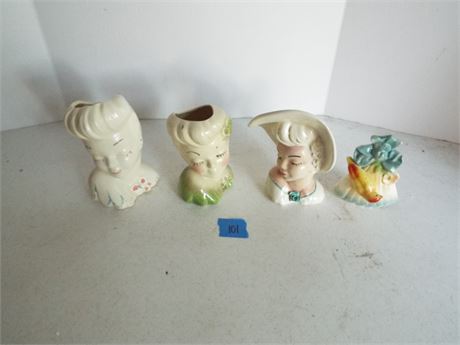 Vintage Lady Head Vases