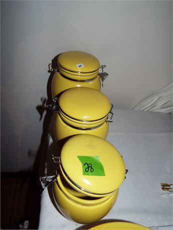 Vintage Yellow Canisters