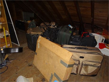 Attic Clean Out 1- Hard to say what you will find inc Luggage Atari Boy Scouts