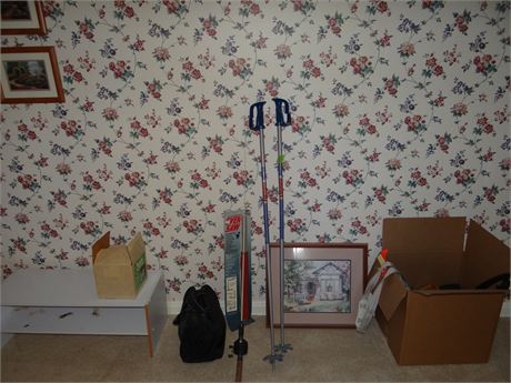 As a Lot with Ski Poles Upstairs Bedroom