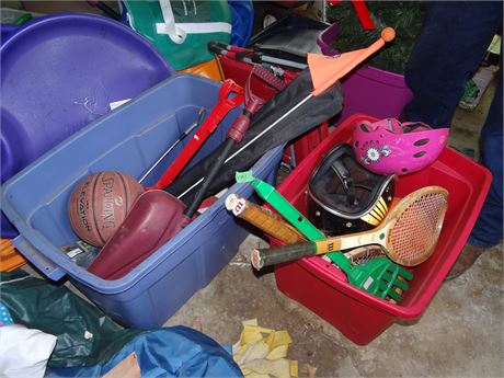 Sporting Goods in Garage