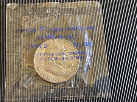 1954 - D Ben Franklin 1/2 Dollar