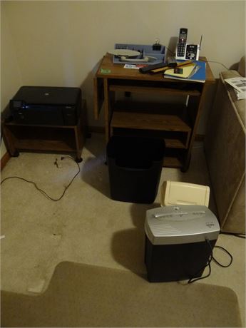 Office Corner Clean Out with Shredder and Printer