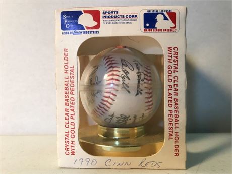 Labeled 1990 Cinn. Reds Signed Baseball