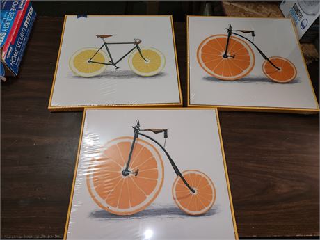 3 Pictures Fruity Bicycles