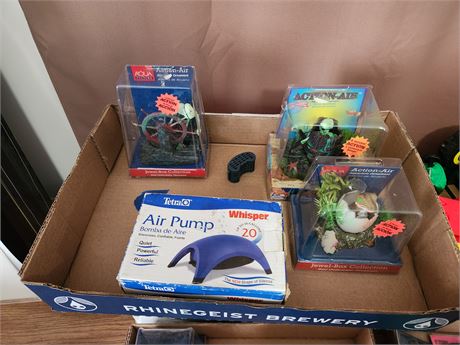air pump and 3 air powered decorations