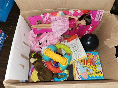 Box of toys and books