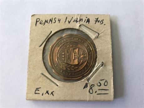 Pennsylvania Fob Stamped 14K Gold Plated