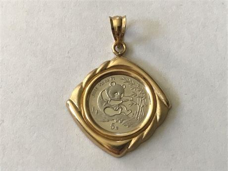 Stamped 14K Pend. Stamped .9995 1/20oz. Pt. 1994 China 5 Coin