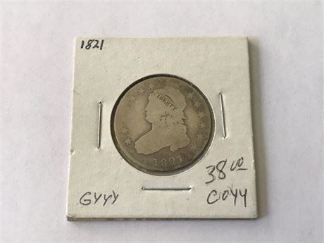 1821 US 25C. Coin
