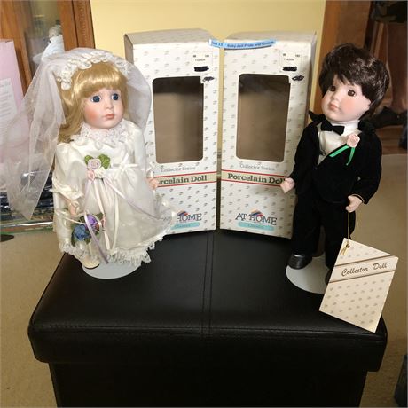 Porcelain Bride and Groom Dolls