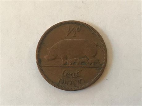 1943 Irish Half Penny Coin
