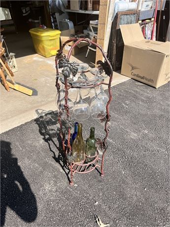 Metal Wine Holder for bottles and glasses - not included