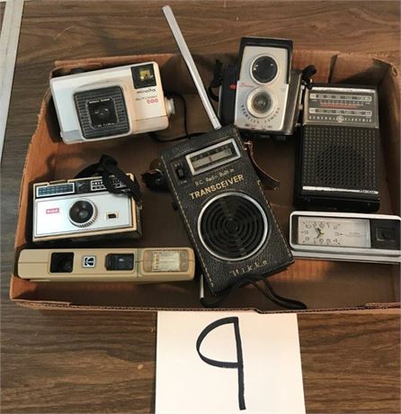 Flat of Misc. Cameras & Radios