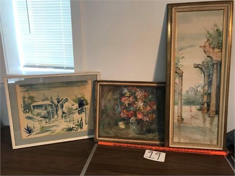 3 Pcs. of Misc. Wall Art