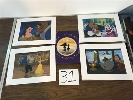 4 Beauty & The Beast Lithographs