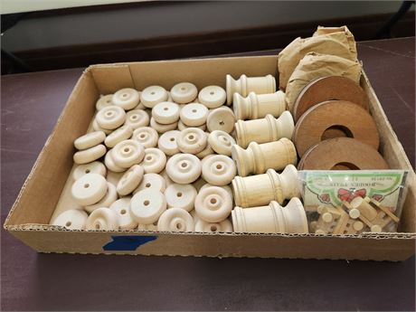 Wooden Wheels and Spools