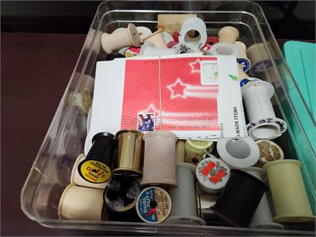 Box Of Empty Thread Spools