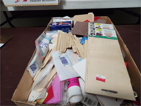 Popsicle Sticks, Glue, Labels, Buttons