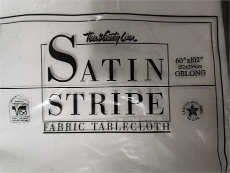 2 Satin Striped Fabric Tablecloths