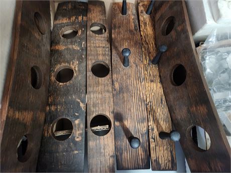 Oak Barrel Coat Hangers & Candle Holders
